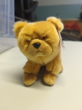 Ty Beanie Babies Zodiac Dog 7" Gold Paws Retired 2000 Errors Very good plus