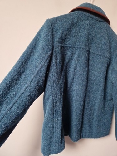 Schneiders Salzburg Alpaca Wool Blend Teal Coat Jacket Size 14 - Picture 10 of 10