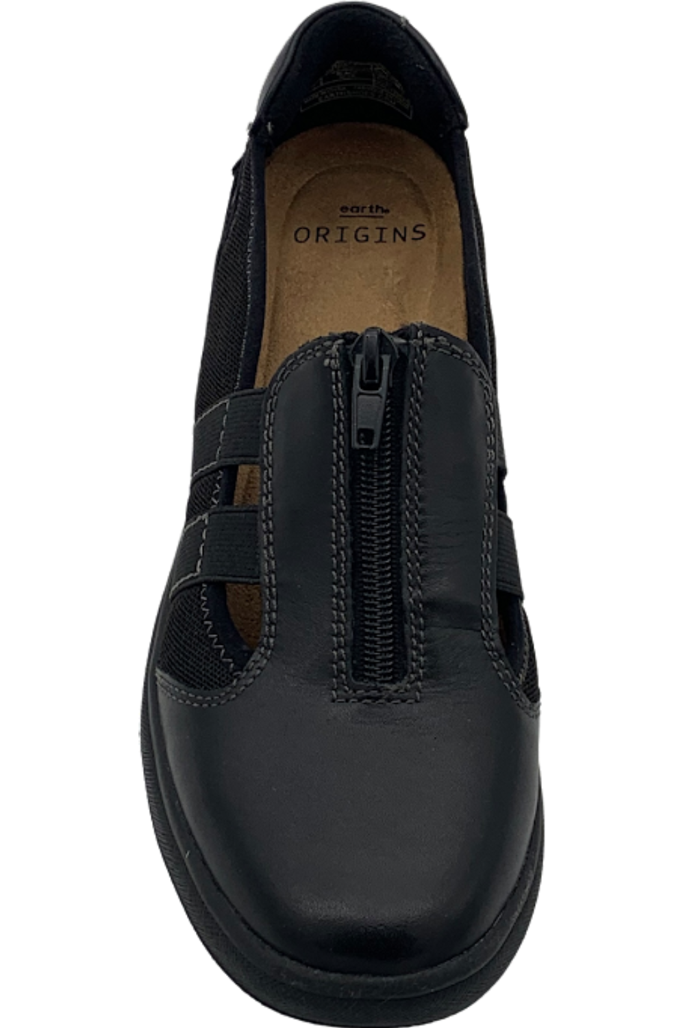 Earth Origins Leather SlipOns with Zipper Eisha Black eBay