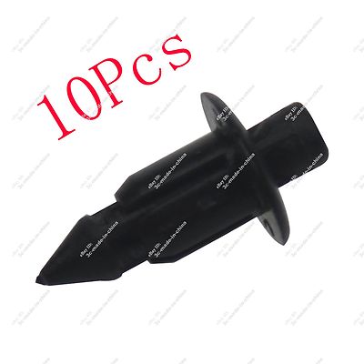 10pcs Door Trim Panel Fastener Rivet Clips Push-in Type 10mm Hole Plastic Black