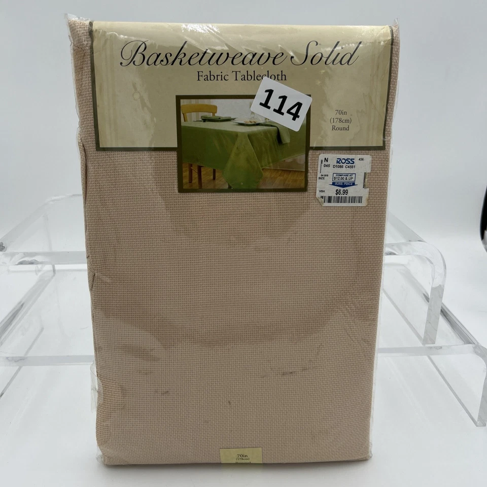 NOS ELRENE HOME FASHIONS 100% POLYESTER MARIGOLD 70" ROUND TABLECLOTH - Image 2 of 4