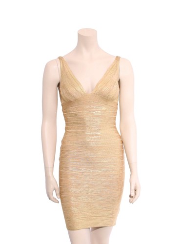 HERVE LEGER Bandagenkleid Metallic - Bild 1 von 4