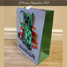 Minecraft Large Gift Bag & Tag/Kids/Birthday/Party/Present/Girls/Boy/Gaming/33cm
