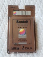 Scotch EXG TC-20 VHS-C Compact Videocassette Blank Video Tape 1989 SEALED 2 Pack