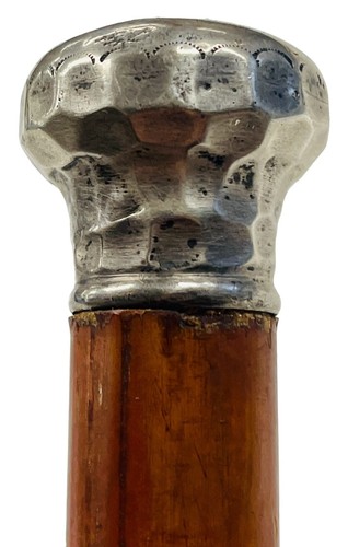 Antique 1887 Sterling Silver Repousse Walking Stick Cane WH Monogram 35" Inches - Picture 23 of 24