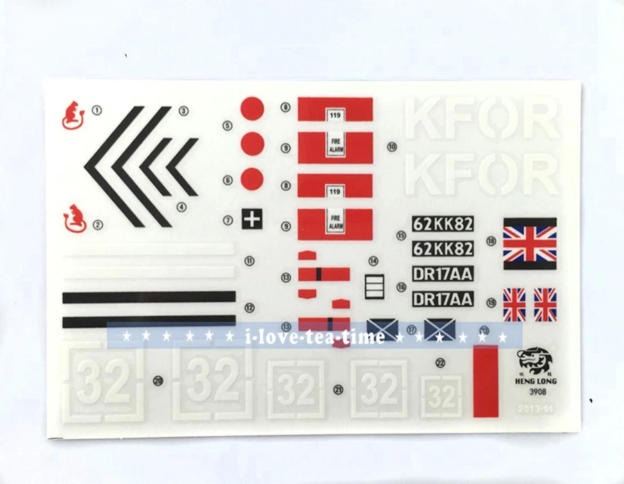 Henglong Model 1/16 Scale British Challenger II RC Tank 3908 Decoration Decal
