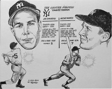 Joe DiMaggio Mickey Mantle Photo Artwork New York Yankees Baseball Artwork 10x8 