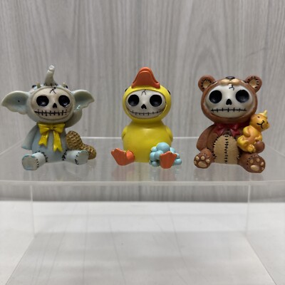 Furrybones Lot 3 Summit Collection Skeleton Furry Bones Elefun / Bear / Bob Duck