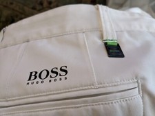 New Hugo Boss mens white Golf  Casual Slimfit stretch trouser pants 34R.