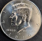 JFK HALF DOLLAR - 2010 D - VERY LOW MINTAGE - NIFC - BU - FREE SHIPPING