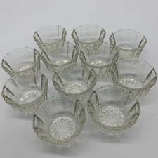 Antique 1890's Pressed Clear Glass Open Salt Dip/Cellar Set of 11