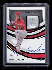 2022 Panini Immaculate #IMA-TS Tony Santillan Button Patch Auto #'d /10
