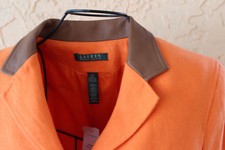 NWT Lauren Ralph Lauren Orange 100 Linen Women's Blazer Sz 12 MSRP 260.00