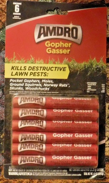 6 Packs Of AMDRO Gopher Gasser's- Kills Gophers,Moles,Rats ...