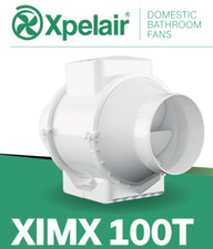 Inline Extractor Fan with Timer Mixed Flow 100mm Loft Fit - Xpelair XIMX100T