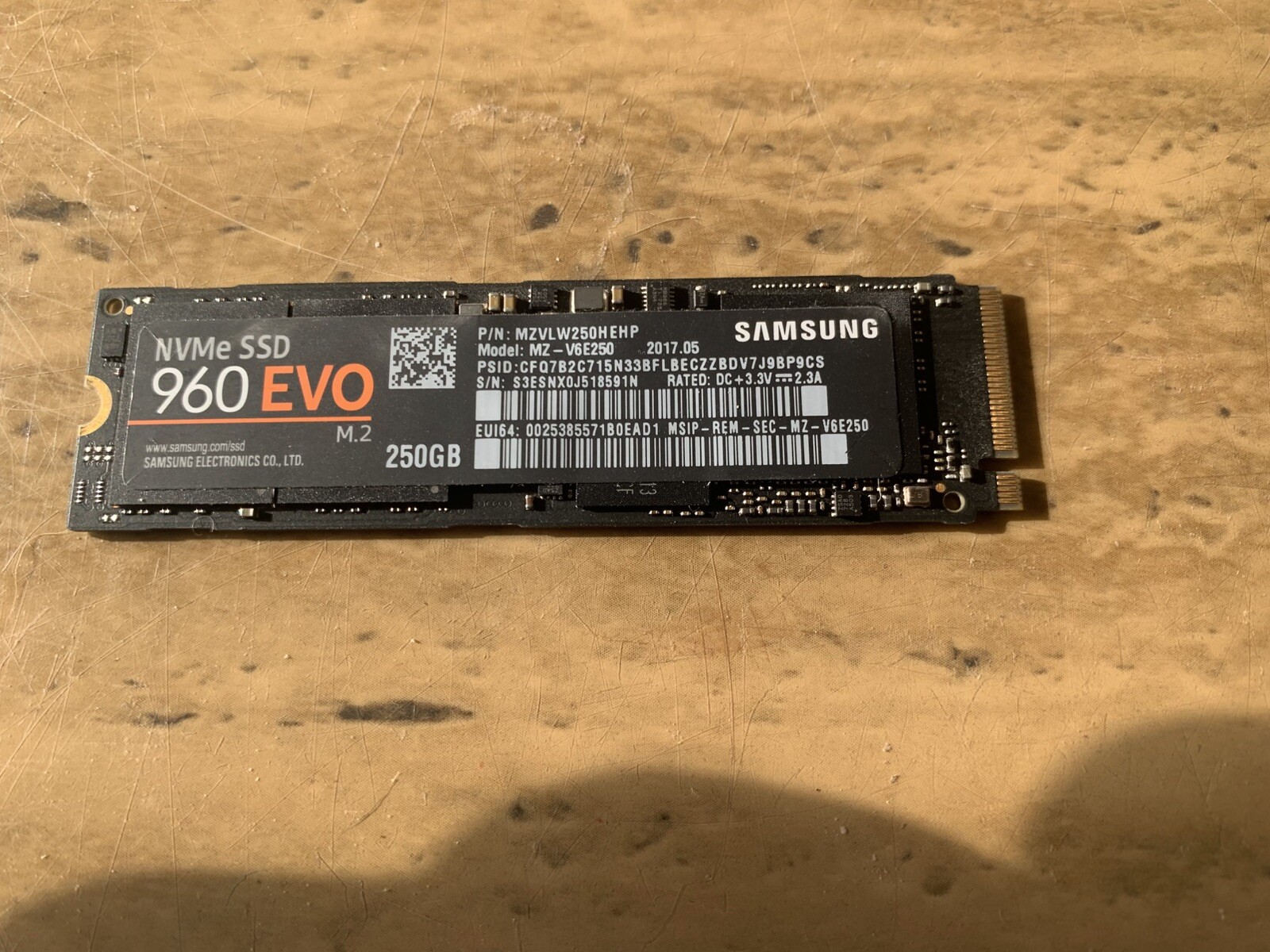 Mz V6e250bw Samsung 960 Evo 256gb Samsung 960 EVO (MZ-V6E250BW - Main Image