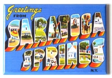 Greetings from Saratoga Springs New York FRIDGE MAGNET travel souvenir "style B"