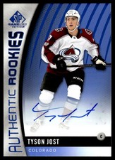 2017-18 SP Game Used Autographs Blue Tyson Jost Auto Colorado Avalanche #165