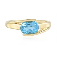 Cavill Ring Damen Oval Topas 1,37Ct 925 Sterling Silber Goldplattiert
