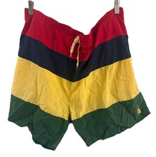 Nautica Mens Shorts Size Xl Vintage Color Block Beach Board Swimming Trunks