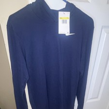Nike Men's Blue Dri-Fit Long Sleeve Pullover Hoodie Tee Size Small CJ1696-419