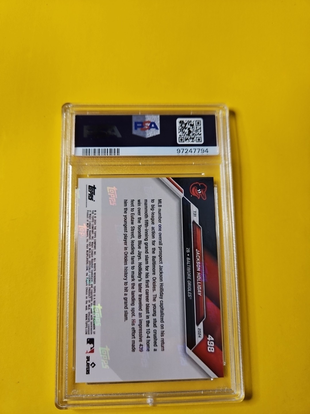 ROOKIE JACKSON HOLLIDAY RC 2024 TOPPS NOW PSA 10 GEM MINT! BALTIMORE ORIOLES 💰⏫ view 23