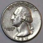 1964-P Washington Quarter - 90% Silver - Extra Fine - #1397EA