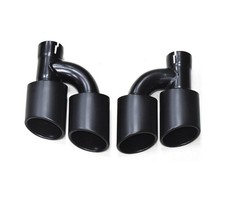 Matte For Audi A4 A5 A6 A7 UpTo S4 S5 S6 S7 Rear Muffler Tail Pipes Exhaust Tips