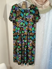 VTG Erika Petit Dresses Floral Print Short Sleeve Rayon Sz PL Cottagecore Zipper