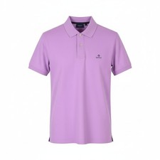 GANT Contrast Collar Pique SS Rugger Polo T-Shirt Mens M Lilac