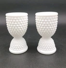 Set Of 2 Vintage Westmoreland White Milk Glass Egg Cups American Hobnail Pattern