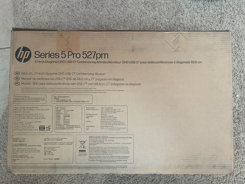 HP Series 5 Pro 527pm 27 in 1440p Conferencing Monitor NEW
