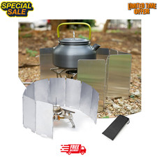 Foldable Outdoor Stove Wind Shield for Camping - 9 Plate Wind Deflector