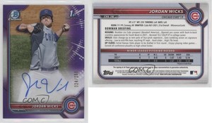 2022 Bowman Chrome Prospect Purple Refractor /250 Jordan Wicks #CPA-JW Auto