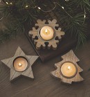 Nordic Style Wooden Snowflake Candle Holder for Holiday Table and Window