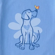 2XL NWT Women's Life is Good Spring Daisy Dog Blue LS Crusher Tee
