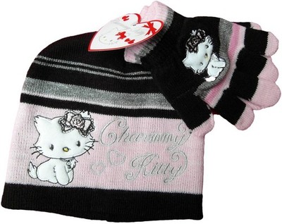 Charmmy Kitty Winterset von Hello Kitty Sanrio - Silberherz - Schwarz/Rosa