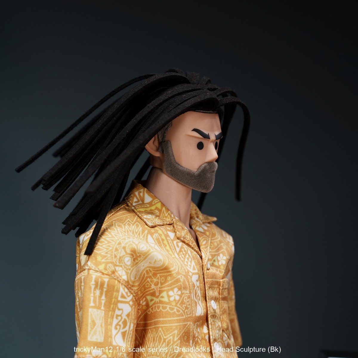 trickyman12 1/6 action figure Dreadlocks Head sculpture (Black