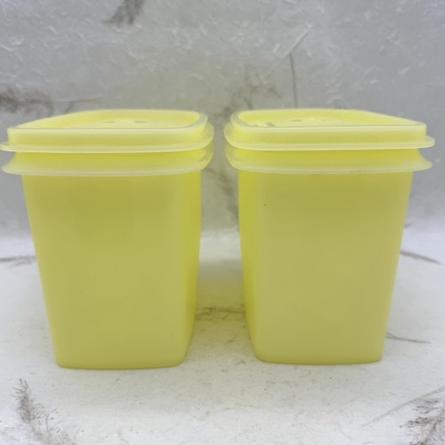 Contenitori salva mensola Tupperware vintage #1243 giallo con coperchi set di 2 - Foto 2 di 11