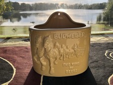 1983 Budweiser Ceramic Wall Pocket With Clydesdales made in USA by Regal China