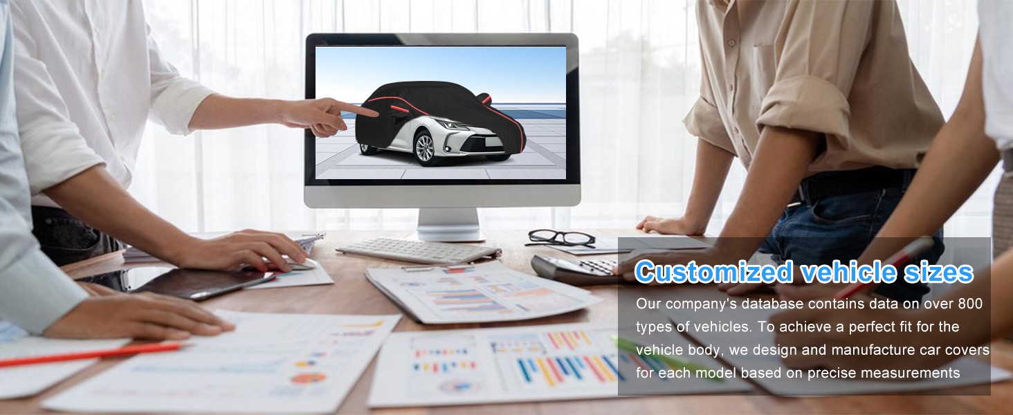 6-Layers Full Car Cover Waterproof All Weather Protection Anti-UV Cotton Lining