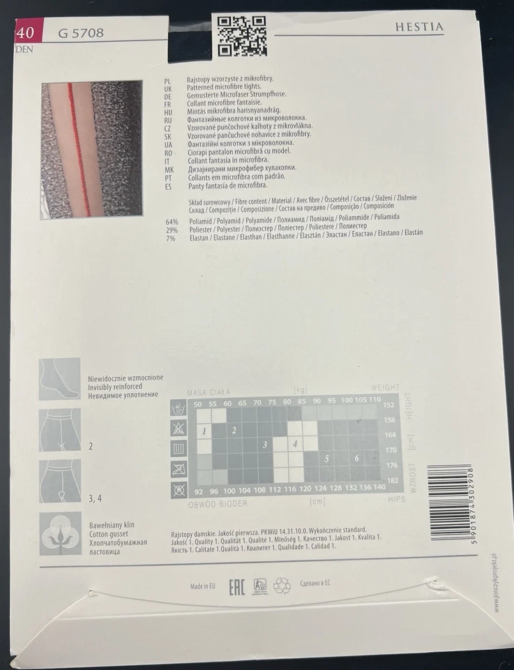 NUEVAS Medias Fiore Costura Trasera Talla LG HESTIA Microfibra Negra Con Costura Roja 40 Denier Foto 2 de 4