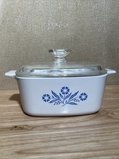 Vintage CorningWare 1.5 Qt Blue Cornflower With Pyrex Glass Lid
