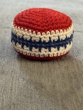 Red White Blue Hacky Sack / Footbag / Handmade / 2.5  Diameter 55g