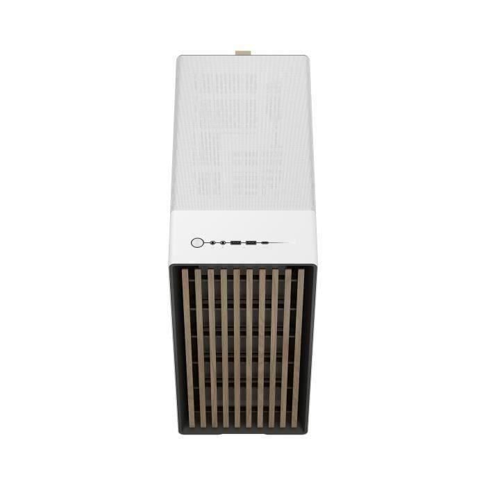 Boîtier PC Fractal Design North Chalk White, design scandinave élégant en bois et verre trempé