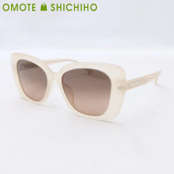 CHANEL Rectangle Shape Sunglasses Beige Brown 550… - image 1