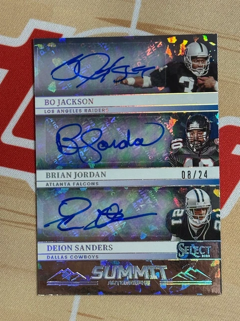 2025 Select Bo Jackson Brian Jordan Deion Sanders Cracked Ice Summit Auto #8/24