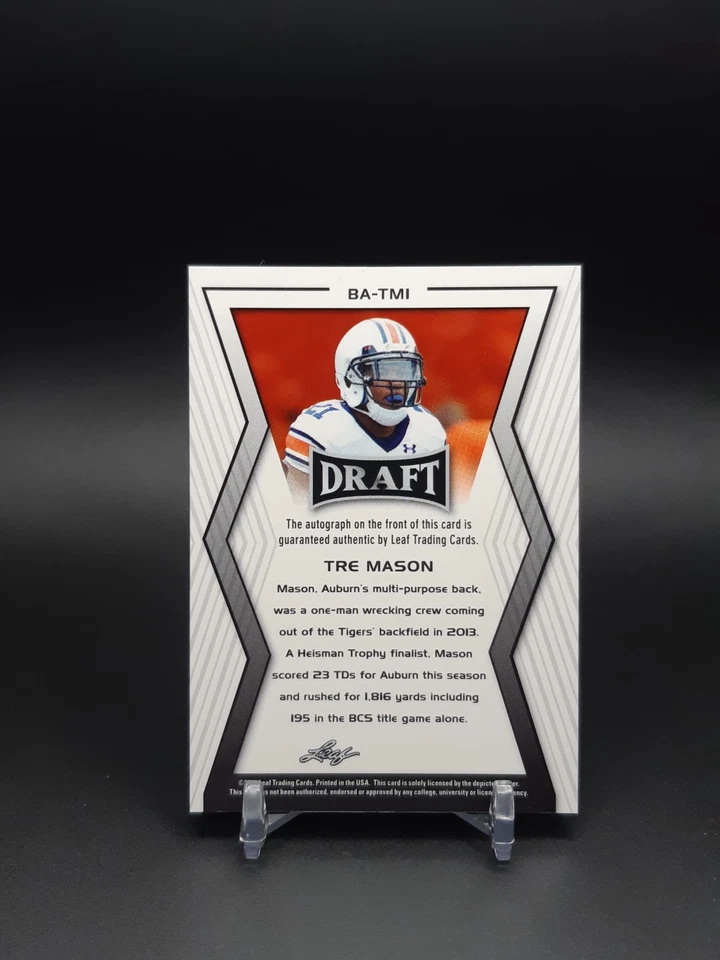 2014 Leaf Metal Draft Tre Mason #BA-TM1 Rookie Auto RC - Image 2 of 2