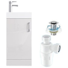 BELOFAY 400mm Bathroom Vanity Unit with Basin,Trap and Waste, No Tap Included