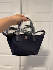 tommy hilfiger navy small satchel crossbody bag
